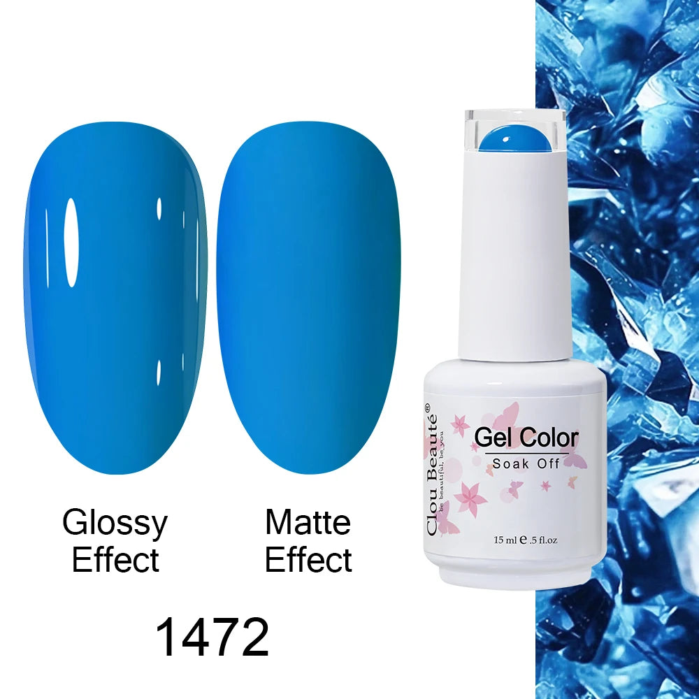Clou Beaute Royal Blue Color Winter Trendy Semi Permanent Nail Art Manicure Varnishes Gel Nail Polish Hybrid Base Gel Top Coat