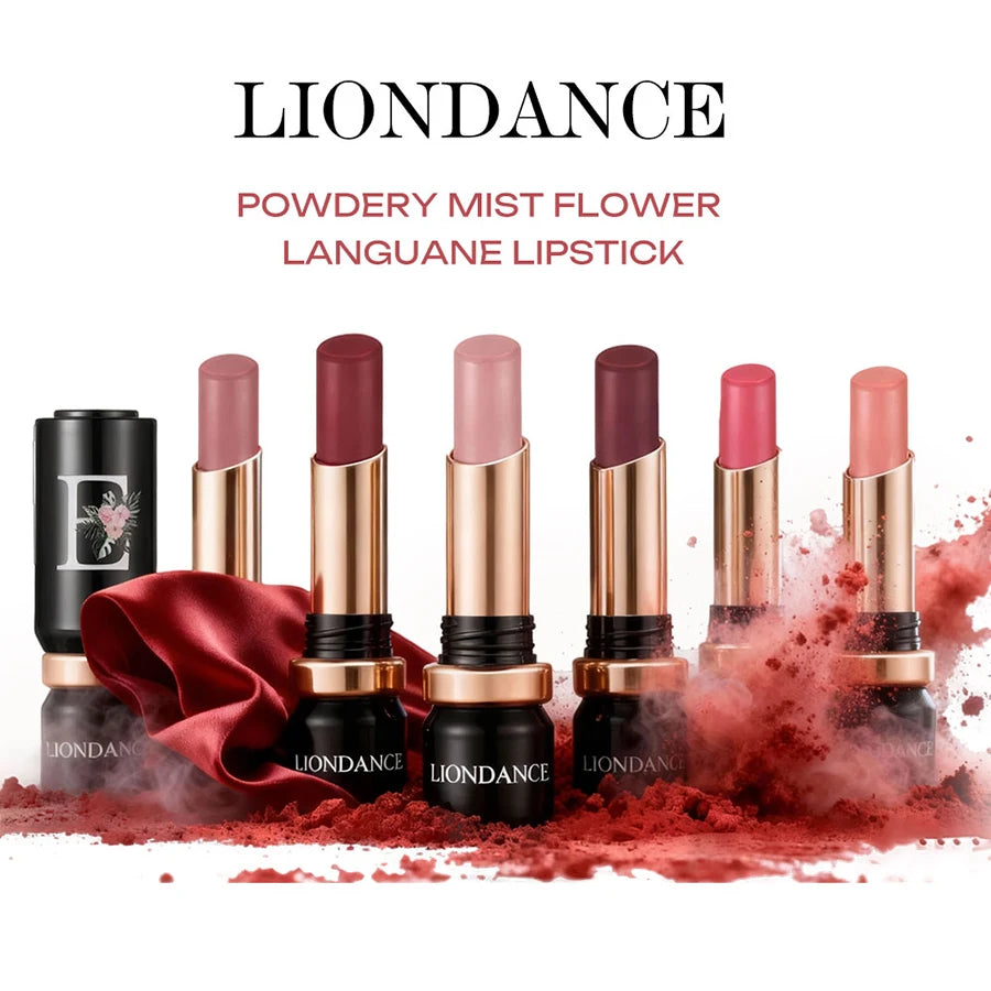 LIONDANCE Velvet Matte Lipstick Nude Soft Dark Color High Pigmented Long-Lasting Waterproof Lip Balm for Women Gift for Girls