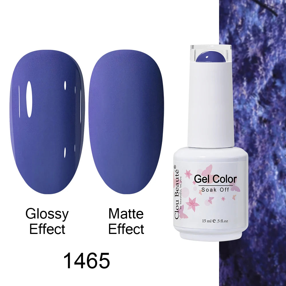 Clou Beaute Royal Blue Color Winter Trendy Semi Permanent Nail Art Manicure Varnishes Gel Nail Polish Hybrid Base Gel Top Coat