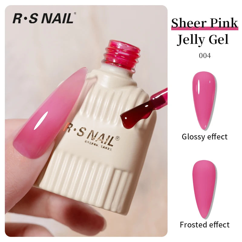 RS NAIL Jelly Transparent Gel Nail Polish 10g Summer Nude Pink Gel Polish Semi Permanent Soak Off UV LED Varnish Jade Nail Gel