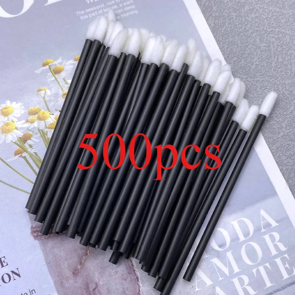 500pcs Lip Brush Disposable Lipstick Brush Eyelash Microbrush Mascara Wands Applicator Swab Eyelash Extension Tools Wholesale