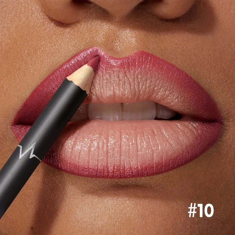 Waterproof Long Lasting Matte Lipliner Pencil Red Contour Tint Lipstick Non Stick Cup Moisturising Lip Makeup 12 Colors