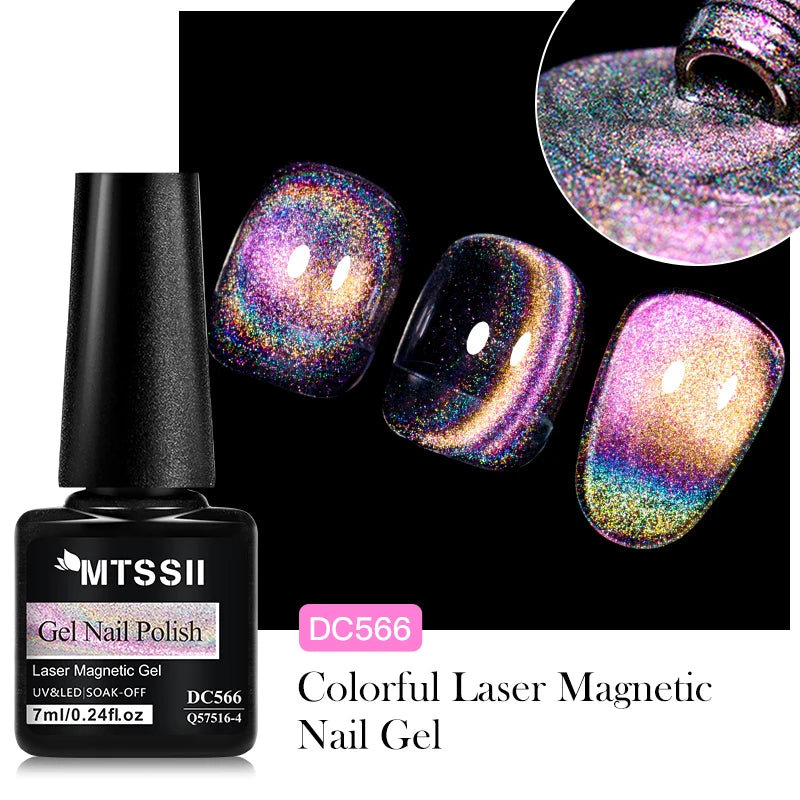 7ML Ice Transparent Glass Bead Moonlight Cat Eye Magnet Gel Nail Polish Jelly Ultra Shine Glitter Semi Permanent Soak Off UV Gel