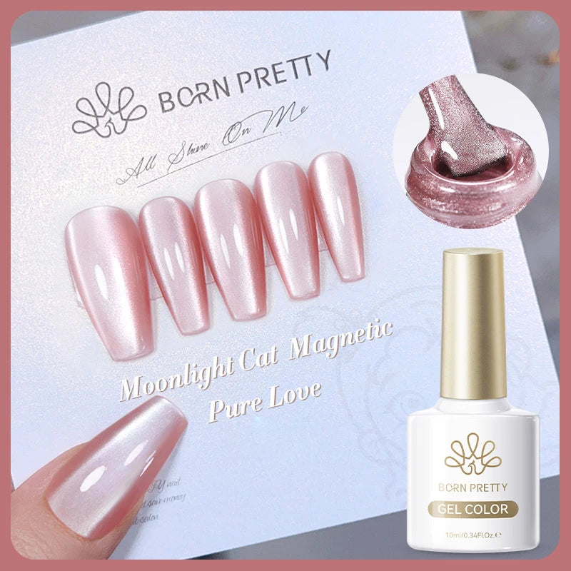 BORN PRETTY 10ml Silver Water Light Cat Magnetic Gel Nail Polish Nail Supplies Vernis Semi Permanent Gel for Fall Winter Nails