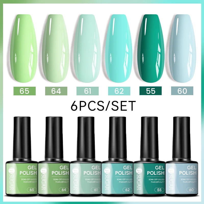UR SUGAR 7ml All Season Gel Nail Polish Set Nude Pink Red Glitter Semi Permanent UV Gel Kits All For Manicure Soak Off Vernis
