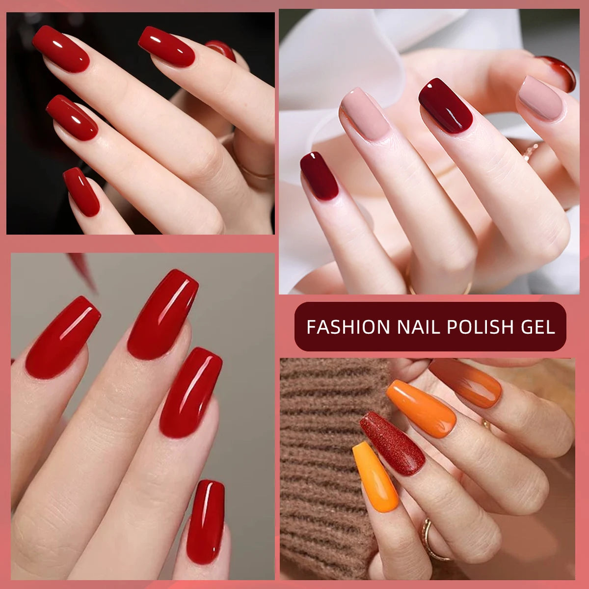 Faandin 7ml 1 Bottle, Solid Color Gel Nail Polish, Selected Red Nail Polish Gel, Uv Lamp Quick-Drying, Alcohol-Free, Full Color, Not Easy to Fade, High Saturation Color, Easy to Use, Can Be Used at Home, Essential Item for Fa