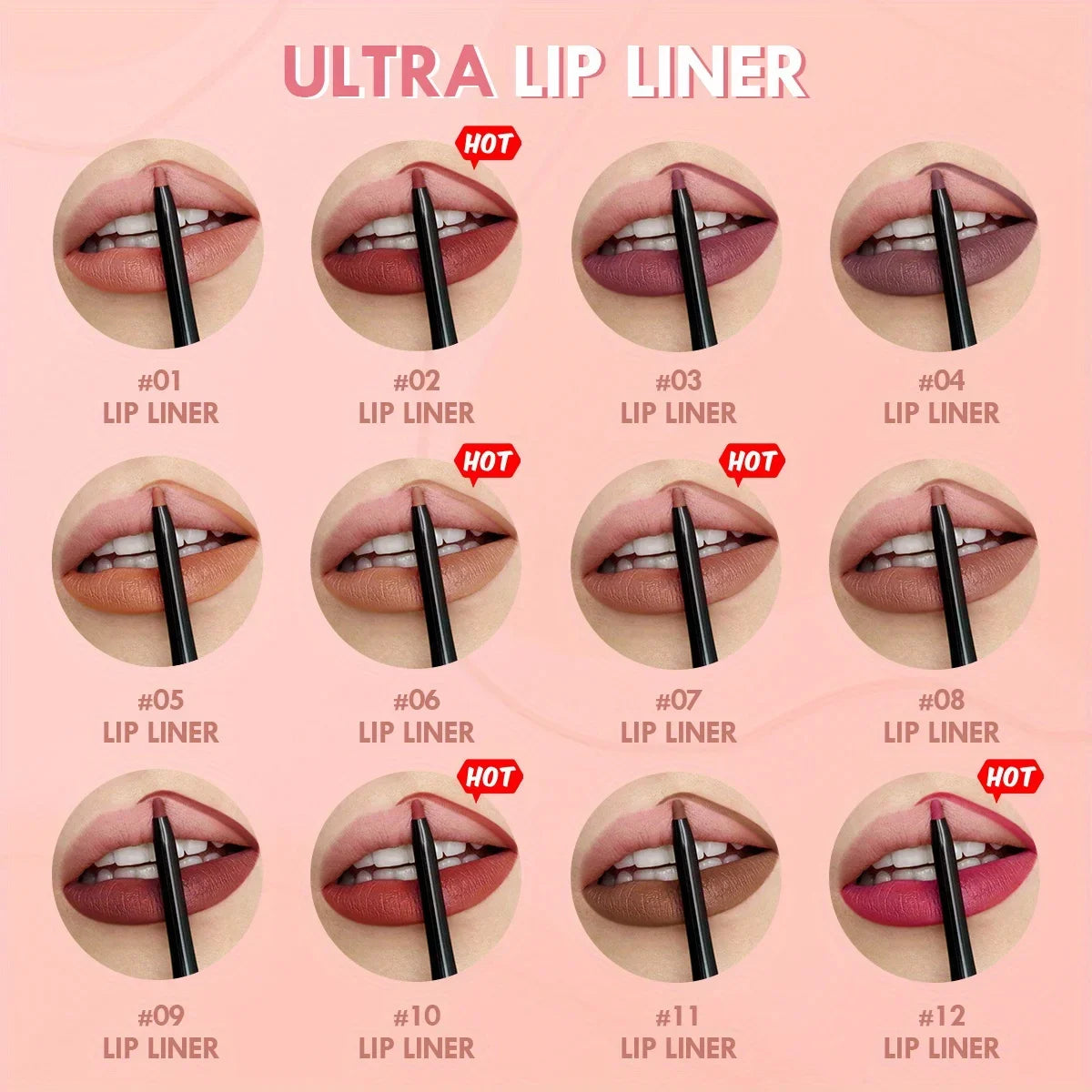 Nude Matte Lip Liner Pencil Lipstick Tint Makeup Waterproof Lasting Non-stick Lipstick Lip Liner Cosmetic