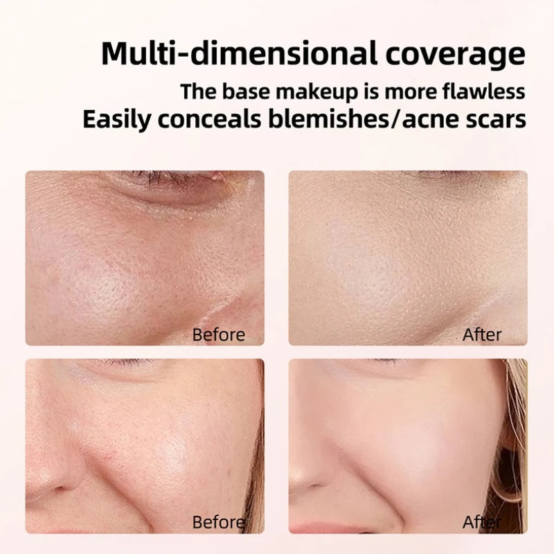 Light and Comfortable Concealer Foundation Cream, Long-lasting and Brightening Moisturizing Double-ended Foundation Cream