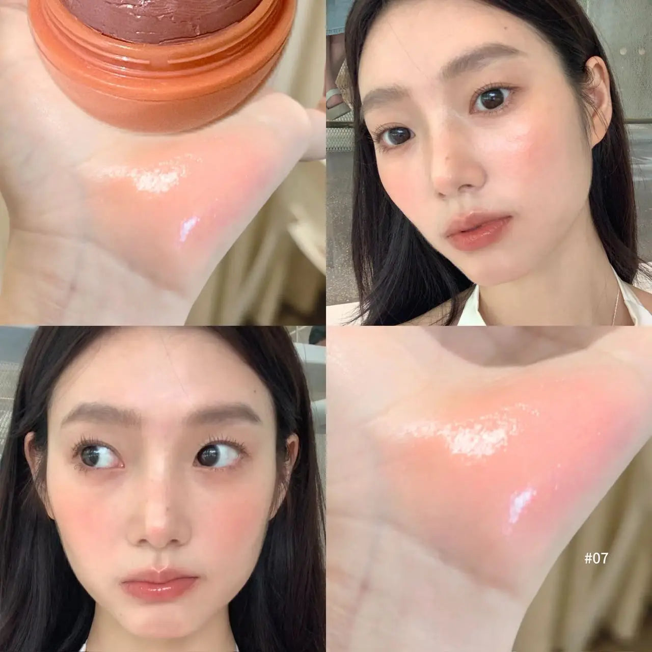 Herorange Peach Ball Cloud Velvet Blush Cream, Fine Powder Texture, Natural Three-Dimensional Effect, Brightening and Color-Enhancing, Dewy Blush, Long-Lasting Makeup, Suitable for Autumn and Winter