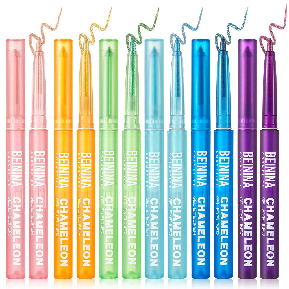 Shiny Chameleon Metallic Blue Eyeliner Gel Pen Eyeshadow Multicolor Eye Liner Pearlescent Polarized Glitter Eyes Pigment Makeup