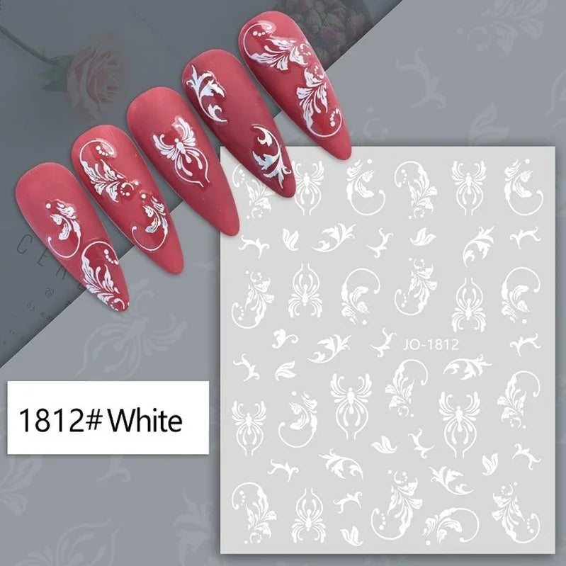 Nail Art Stickers Woman Girl Sexy Sticker Body Press on Nail Slider Black White Decal Decoration Nail Design Accessories Wraps