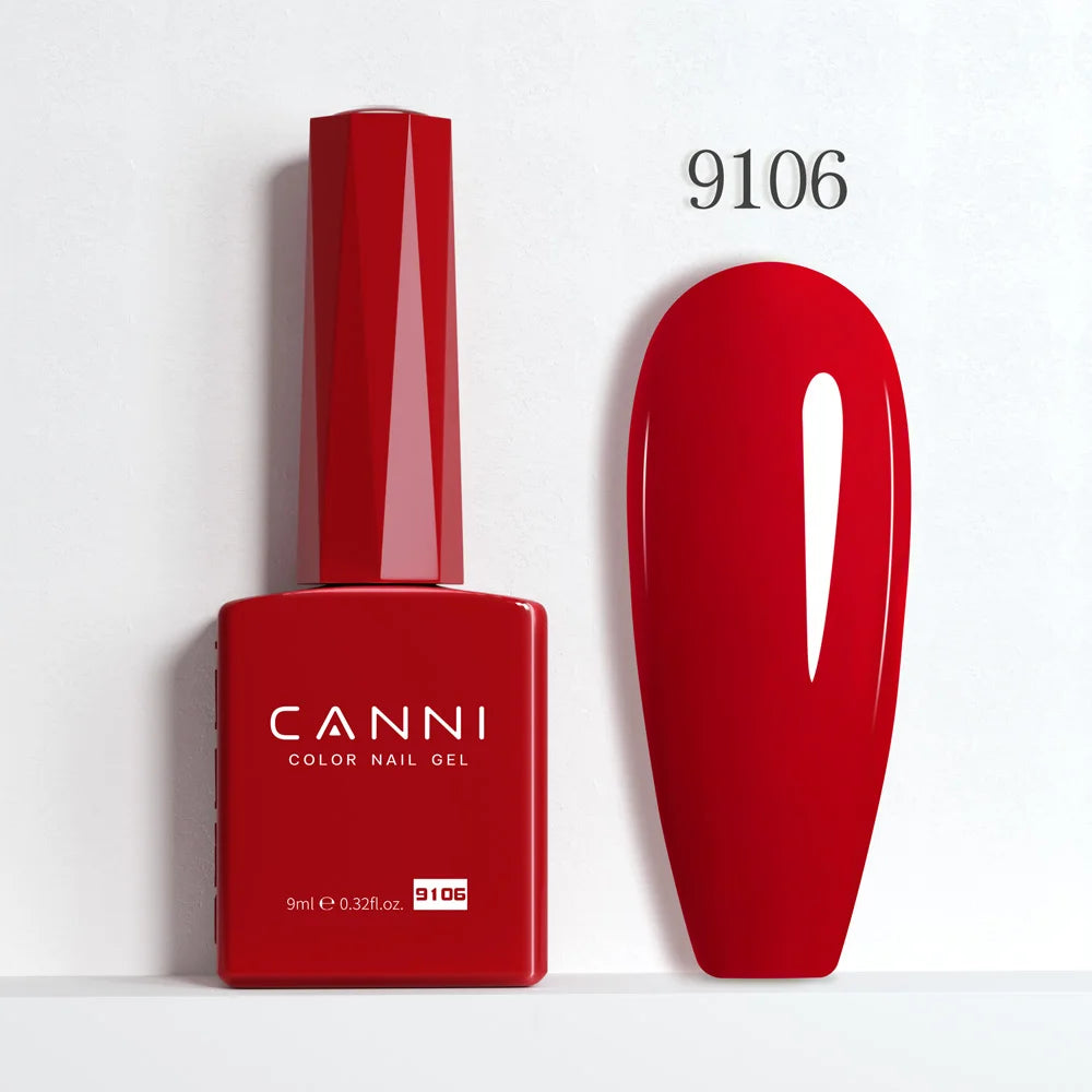 CANNI Hema Free Nail Gel Polish Fall Color Collection Semi Permanent Diamong Long Wear Top Coat Red Gorgeous JellyNude Color 9ml