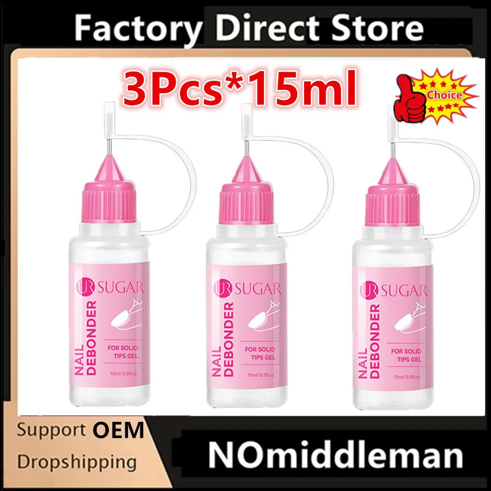 15ML Nail Glue Remover for Press on Acetone Free Nail Polish Remover Multi-Functional Remover for Nails Tips Gentle Glue Remover