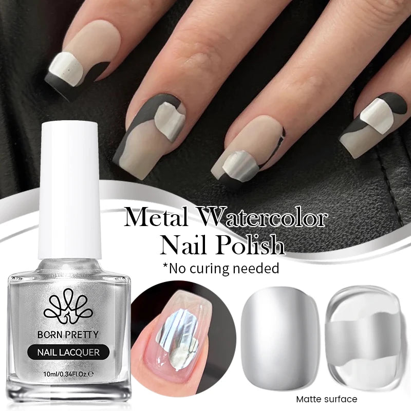 BORN PRETTY 10ml Sliver Carat Mirage Reflective Glitter Gel Nail Polish Sparkling Ultra Shine Soak Off UV Nail Art Gel Varnish