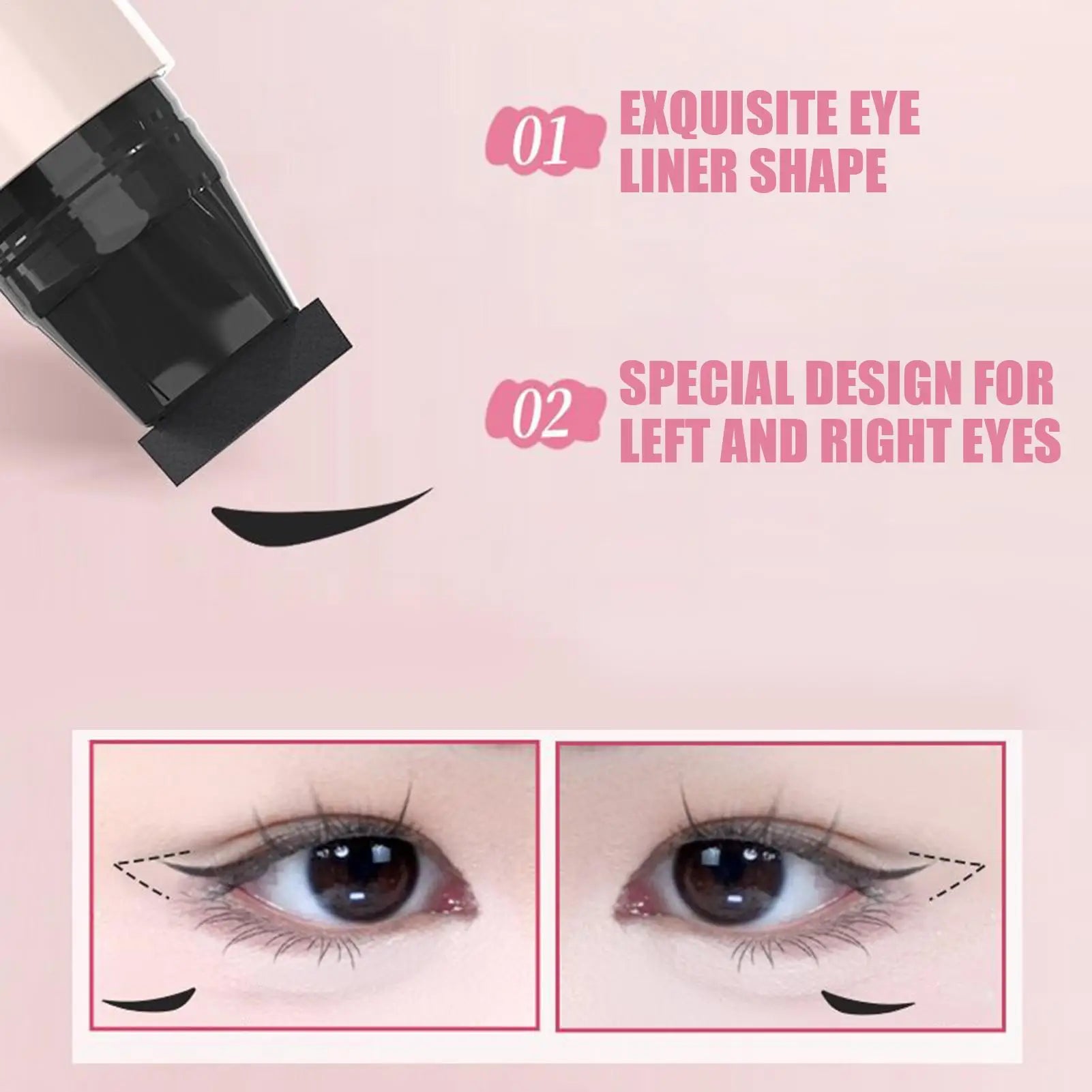 Winged Eye End Stamp Double-Tip Women Makeup Eye End Wing Stamp Waterproof Stencil Portable Quick Drying Eyeliner Cosmetics