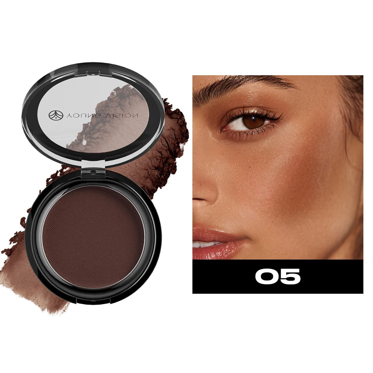 Waterproof Contouring Powder Palette Matte Finishing Bronzer Hairline Modify Nose Shadow Buildable Coverage for All Skin Tones