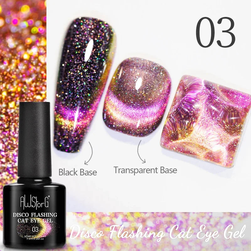 AWStorG 7.5ml Crimson Velvet Cat Eye Magnetic Gel Nail Polish Shiny Ruby Red Cat Eye Gel Soak Off UV Semi-Permanent Nail Art