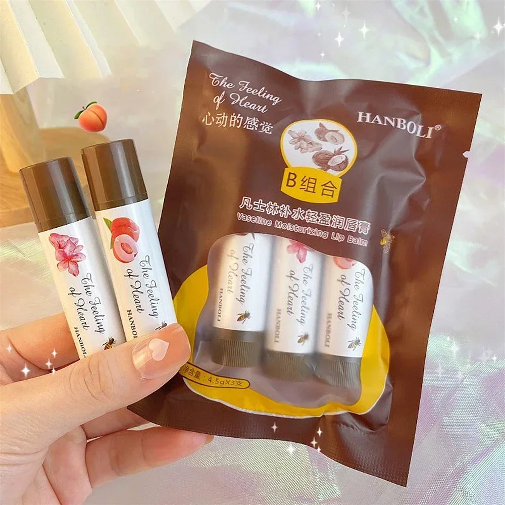 Colored Fruit Lip Balm Long Lasting Natural Nourishing Moisturizing Lipsticks Peach Tea Orange Jelly Plumping Lips Care Makeup