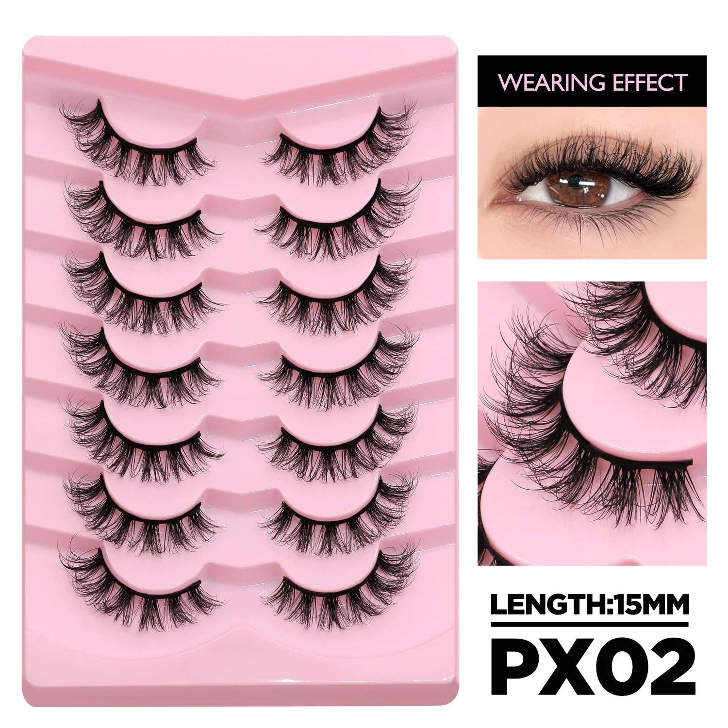 Cat Eyelashes Fluffy 3D Mink Eyelashes Natural Look False Lashes for Daily Party Wedding Lightweigh Reusable Makeup
