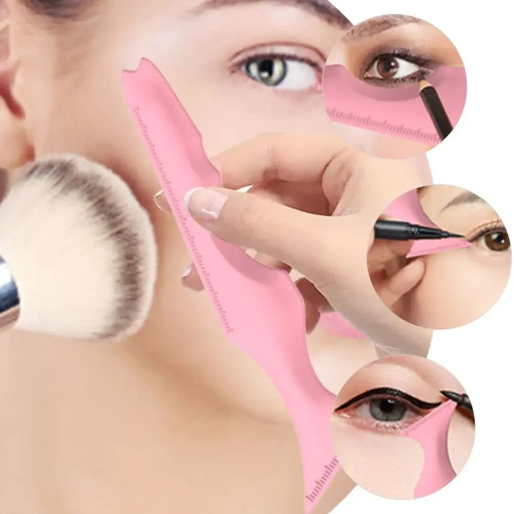 Wholesale 4PCS Eyeliner Stencils Set Reusable Silicone Eyeliner Tool Lash Guard Eye Lips Makeup Tool for Women  eyeliner stencil