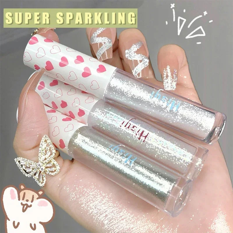 Liquid Eyeshadow Highlighter Waterproof Ultra Shiny Long-lasting Sheet Monochrome Glitter enhances silkworm eyeshadow