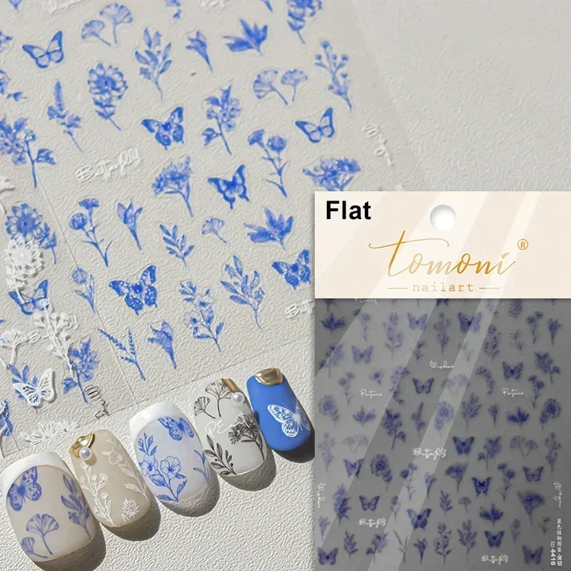 Jelly Butterfly 5D Nail Art Sticker Rhinestone Crystal Charming Shiny Insect Animals DIY Self Adhesive Decoration Manicure Decal