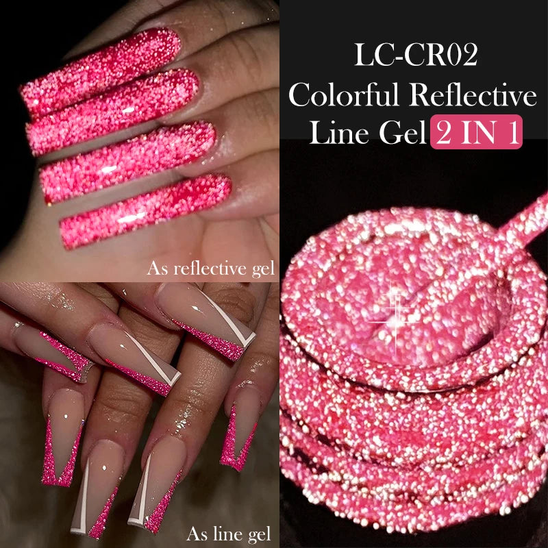 LILYCUTE 5ml Super Bright Metallic Painting Liner Gel Nail Polish UV LED Painting Gel Nail Art Drawing Stripe Pull Line UV Gel