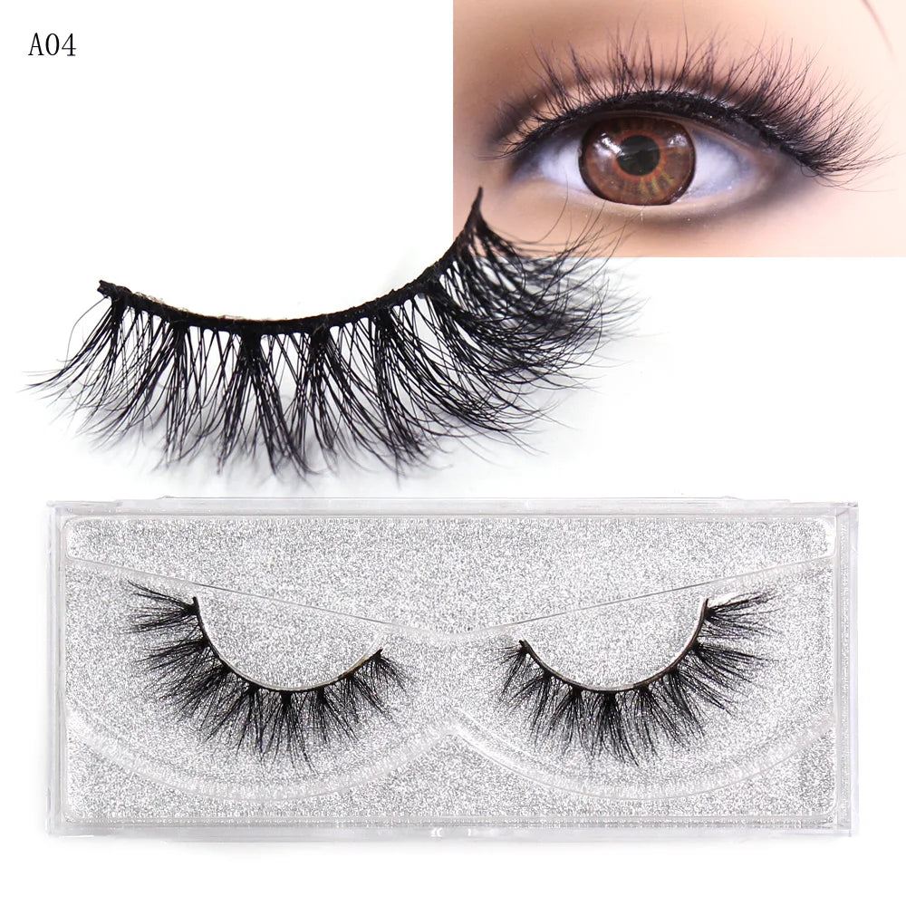 LEHUAMAO 5D Mink Hair False Eyelashes Wispy Cross Natural Mink Lashes Fluffy Eyelash Extension Tools Makeup Handmade Eye lashes