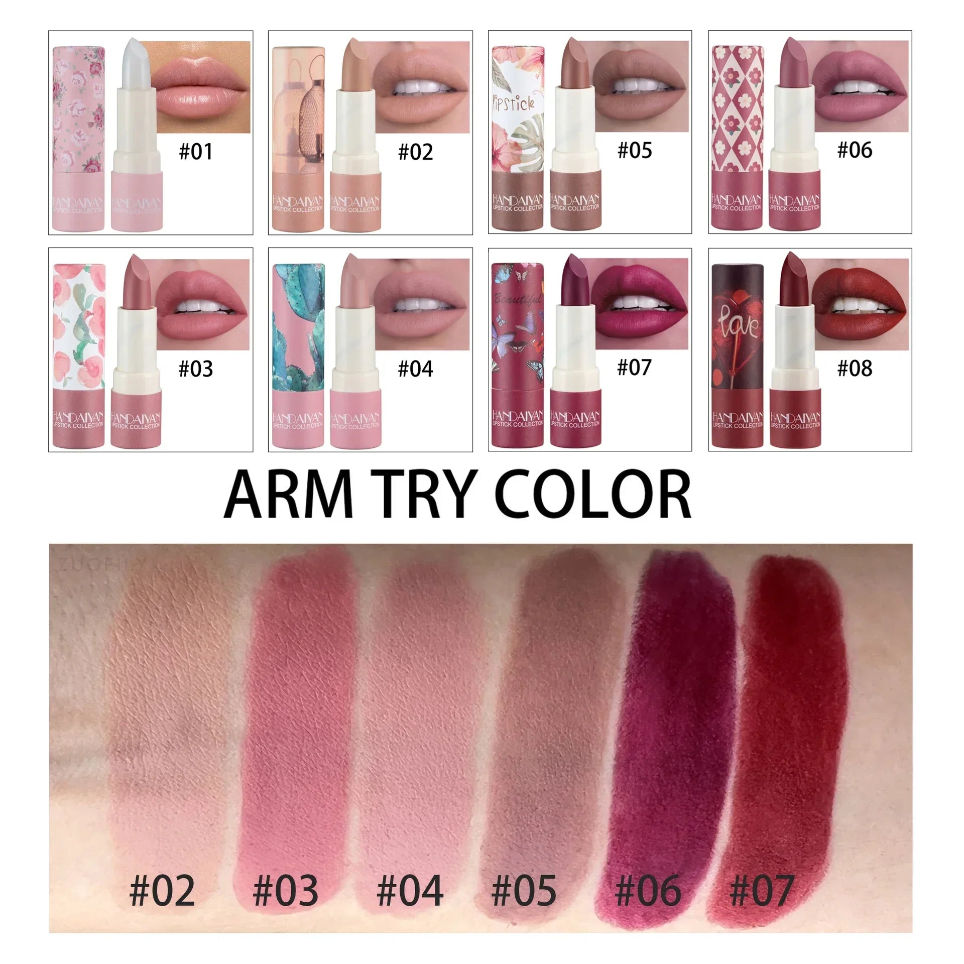 Lipstick Velvet Matte New Nude Moisturizing Tint Lip Balm Cream Pigment 8-color Luxury Lip Makeup Waterproof Cosmetic