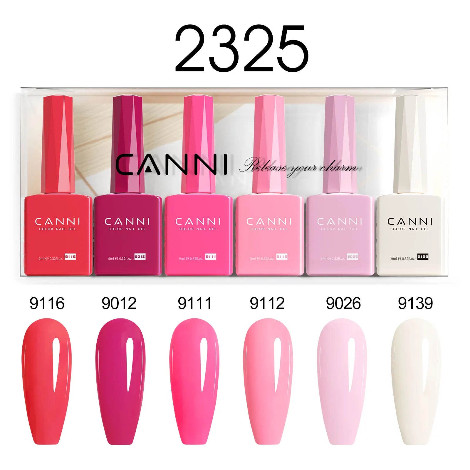 6pcs*9ml CANNI HEMA FREE Nail Gel Polish Set Gorgeous Color Semi Permanent Pigmented Painting Gel Soak off UV LED Gel Nails Kit