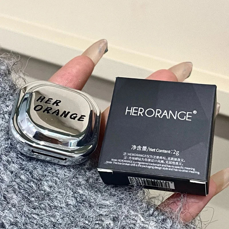 HERORANGE Square Single Highlighter Powder, Creamy Soft Texture, Radiant Pearl Pigment, Long-lasting Glow, Intense Color Payoff