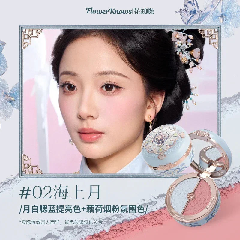 Flower Knows Blusher Butterfly Cloud Collar Collection Rouge Box Duo Blush For Dark Skin Peach Makeup For Cheeks Matte Finish
