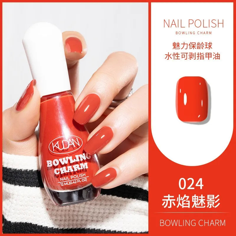 40 Colors New Nail Polish for Summer Water-based Quick Drying Tearable Nail Art Semipermanent Monochrome No Baking Lamp Varnish