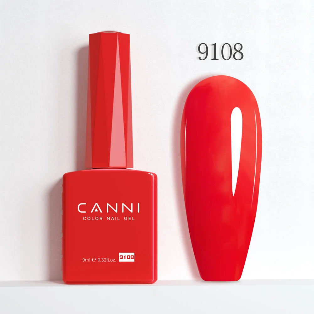 CANNI Hema Free Nail Gel Polish Fall Color Collection Semi Permanent Diamong Long Wear Top Coat Red Gorgeous JellyNude Color 9ml