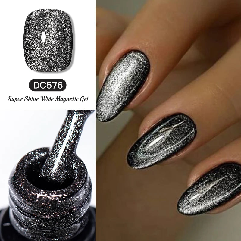 7ML Ice Transparent Glass Bead Moonlight Cat Eye Magnet Gel Nail Polish Jelly Ultra Shine Glitter Semi Permanent Soak Off UV Gel