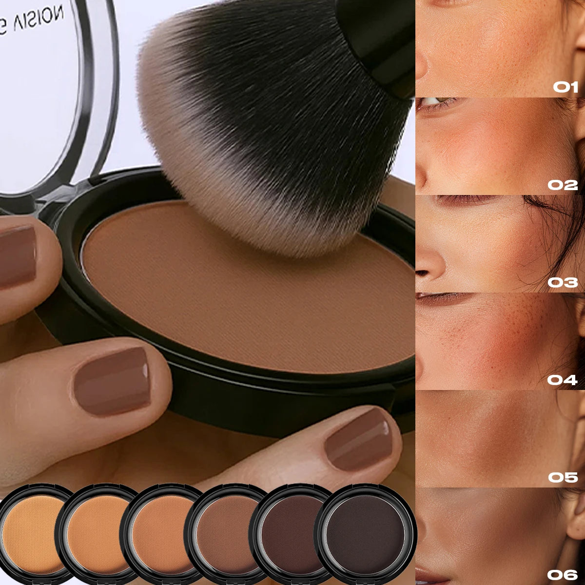 Silky Matte Bronzer Setting Makeup Contour Powder Long lasting 3D Face Shaping Concealer Deep Contouring Nose Shadow Palette