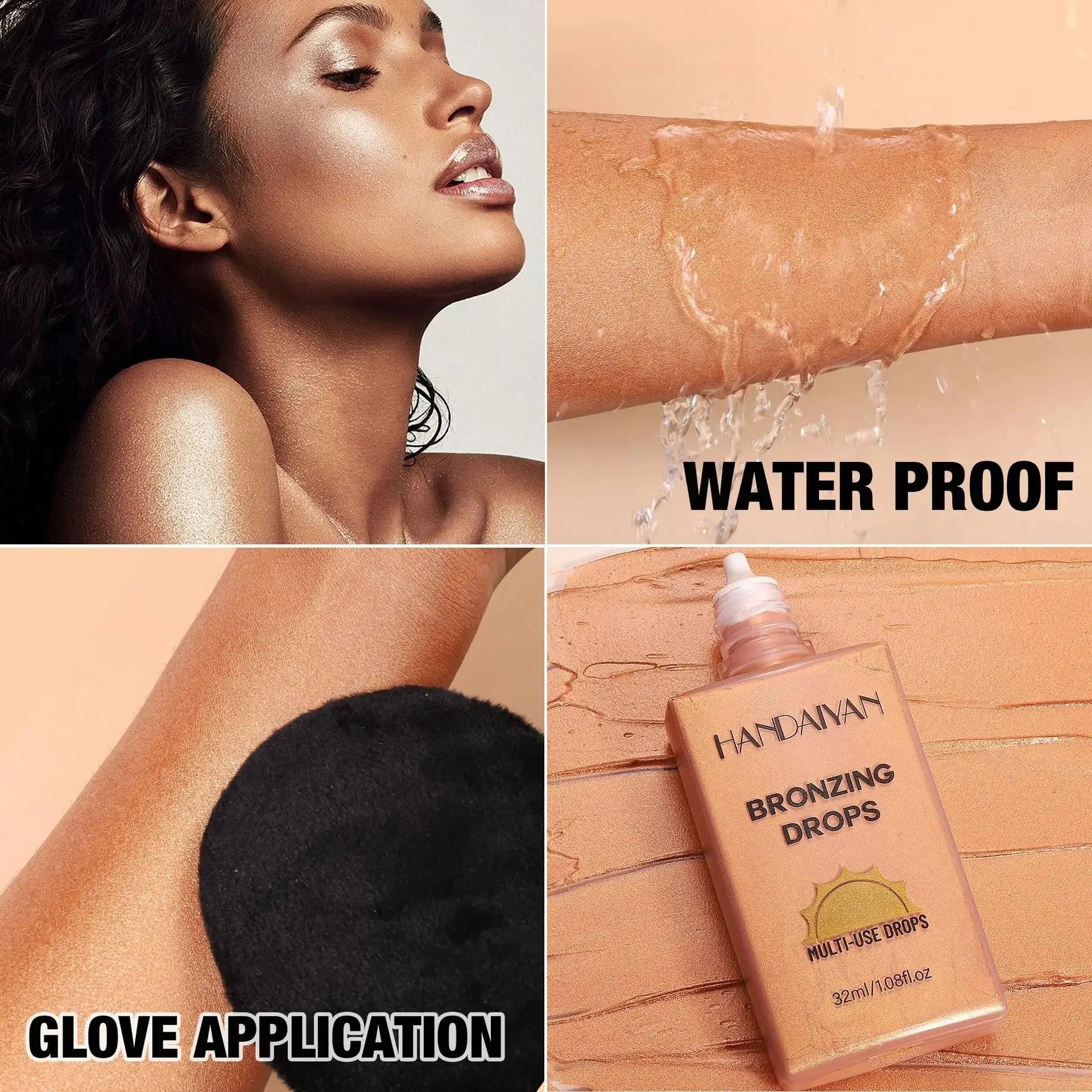 Matte Bronzer Liquid Makeup Waterproof Tanning Cream Body Oil Control Moisturizer Pearlescent Shine For Silky Skin Finish