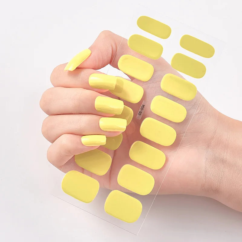 Pink Nude Full Cover Nail Sticker Gradient Color Self-Adhive Simple Full Nail Wraps DIY Thermal Effect Nail Art Making Manicur