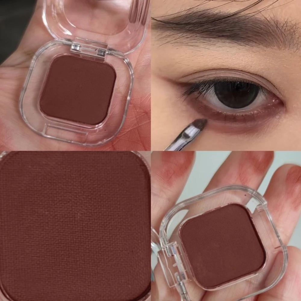 Single Color Coral Brick Eyeshadow Palette Matte Waterproof Pigmented Red Brown Eyeliner Powder Under Eye Aegyo-sal Makeup