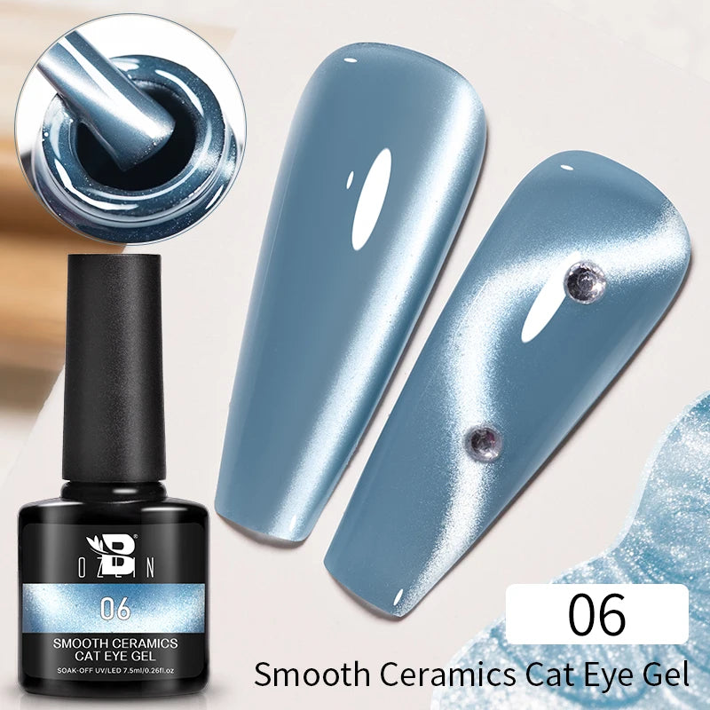 AWStorG 7.5ml Golden Gradient Cat Eye Nail Polish Gel Phototherapeutic Gel Soak Off Nail Magnetic Gel Polish Nail Art DlY