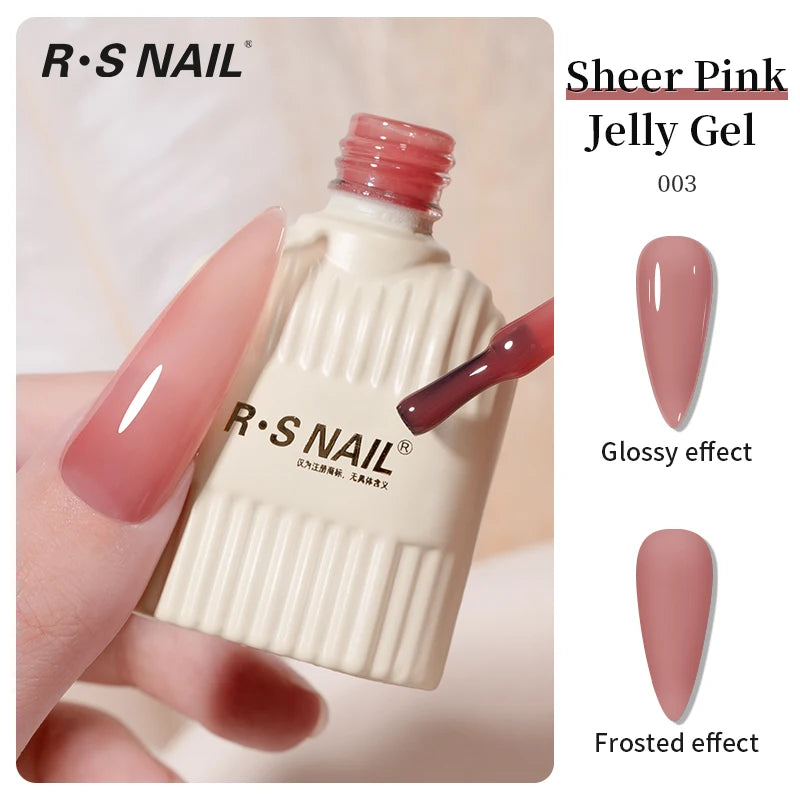 RS NAIL Jelly Transparent Gel Nail Polish 10g Summer Nude Pink Gel Polish Semi Permanent Soak Off UV LED Varnish Jade Nail Gel
