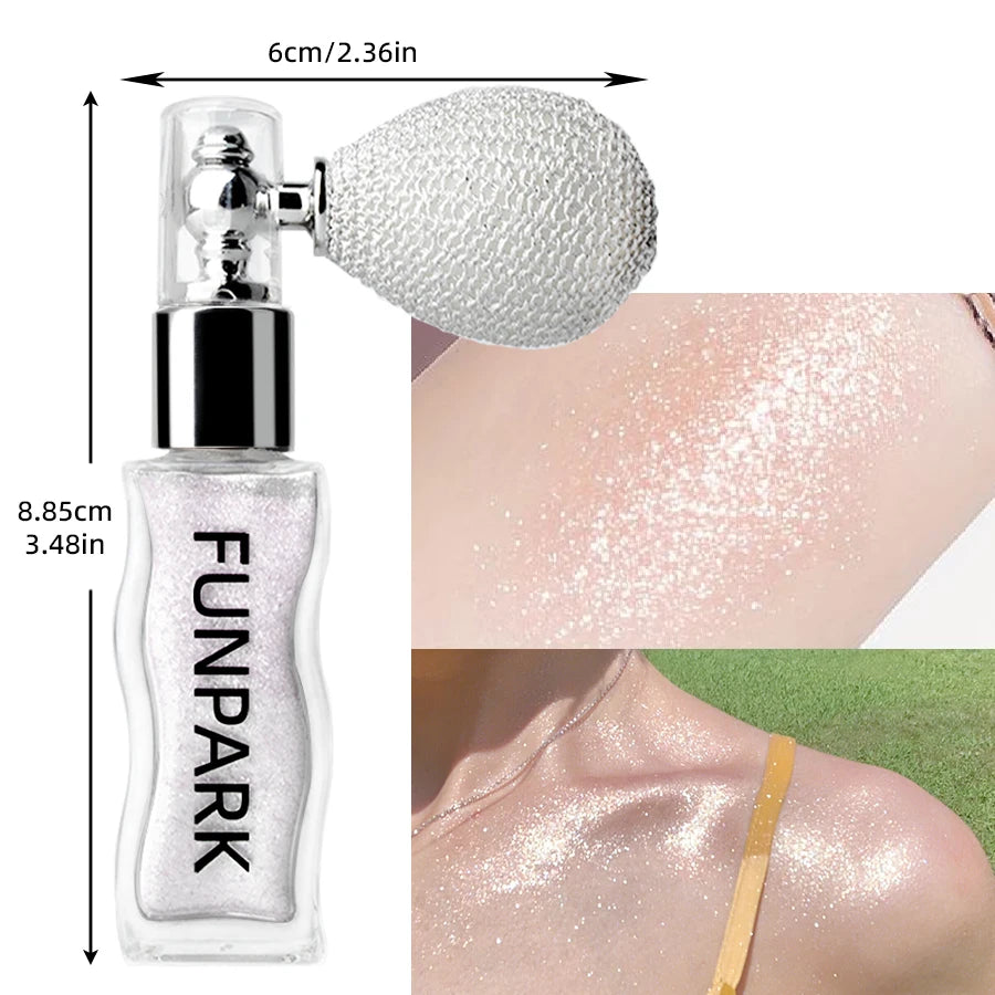 1PC Highlighter Powder Brightens The Whole Body Sparking Face Korean Makeup Lasting Pearlescent White Brown Silver Cosmetics