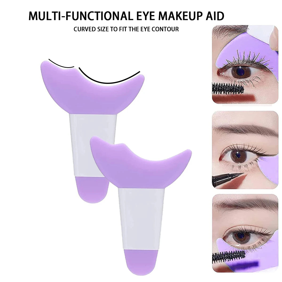 Multifunctional Silicone Eyeliner Stencils Winged Tip Aid Mascara Shield Applicator Set For Eyeliner Mask Applicator Makeup Tool