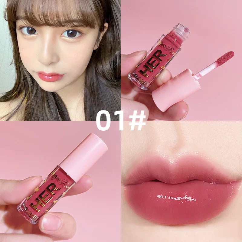 Water Light Lip Gloss Moisturizing Lipstick Jelly Mirror Lip Glaze Crystal Clear Hydrating Lip Plumping Gloss Korean Makeup