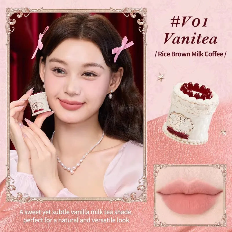 Flowerknows Strawberry Cupid Lipstick Cake Matte Velvet Lipgloss Lip Mud Makeup Korean Flower Know Lip Cream For Girls&Women