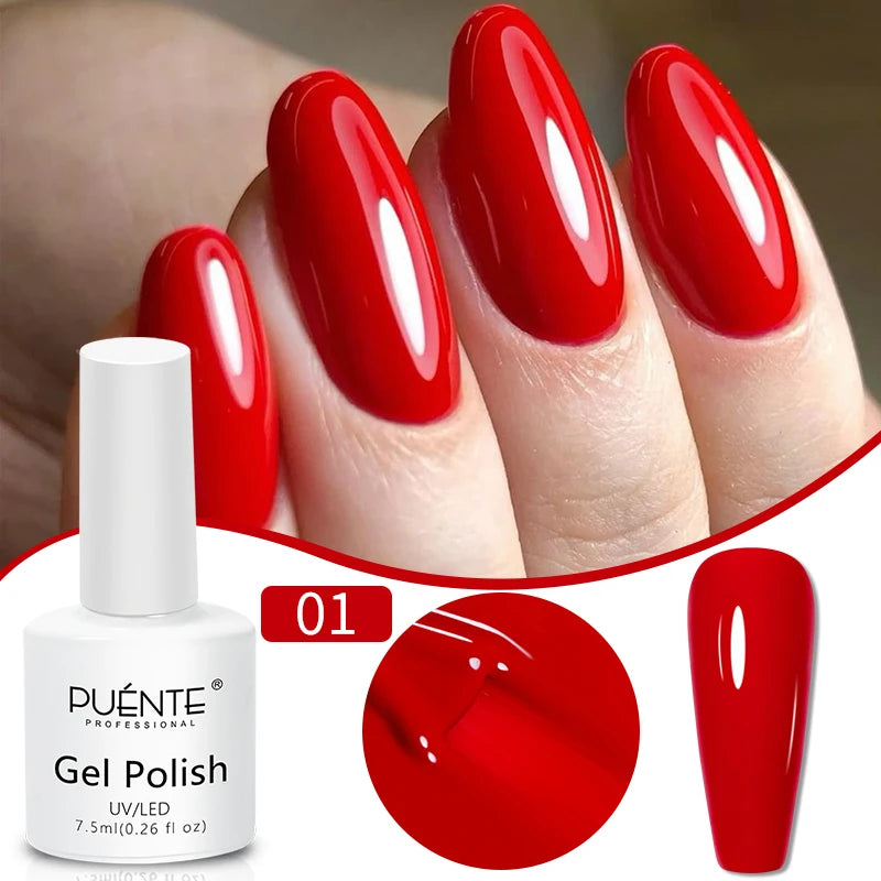 PUENTE 7.5ML Nude Shade Ceramic Cat Eye Gel Nail Polish Shiny Moonlight Cat Eye Gel Soak Off UV Semi-Permanent Nail Art Varnish