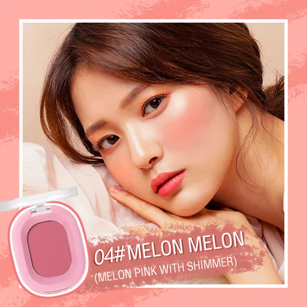 Monochrome Matte Blush Powder,Natural Nude Cheek Rouge,Brightening Long-Lasting Waterproof,Easy Apply,Safe Xmas Halloween Makeup