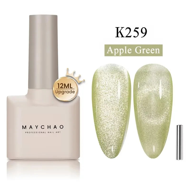 MAYCHAORomantic Galaxy Cat Eye Gel Nail Polish With Magnet Soak off UV Holographic Magnetic Rainbow Gel Polish for Nail Manicure