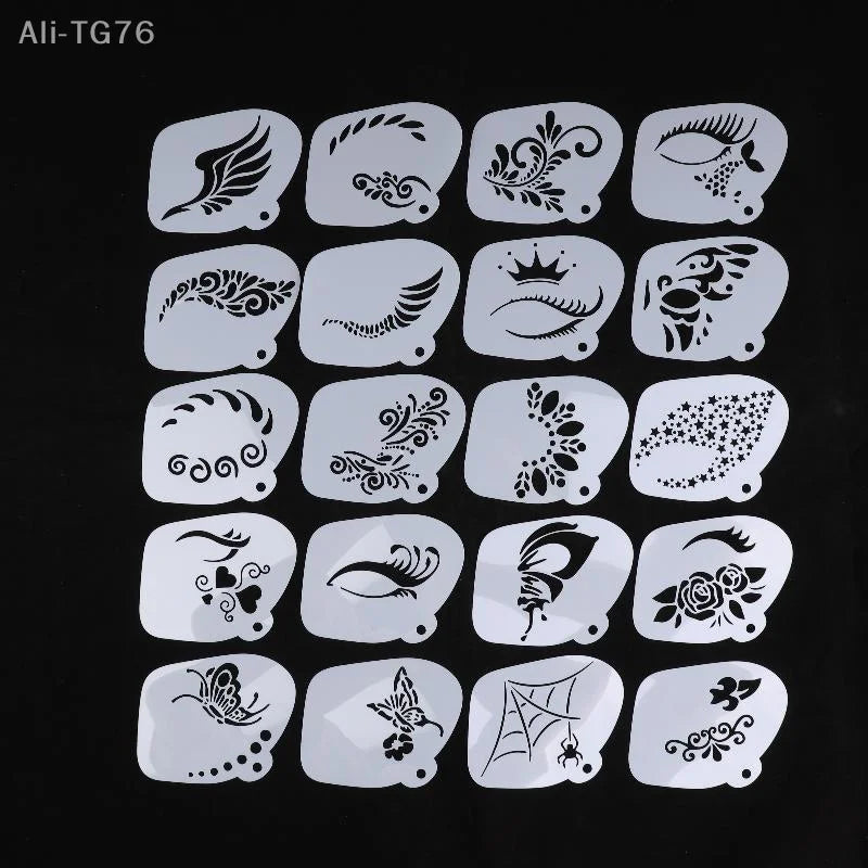 Professional Face Paint Stencils for Body Art Reusable Templates Easy to Use for Adults And Kids Party Makeup Tools