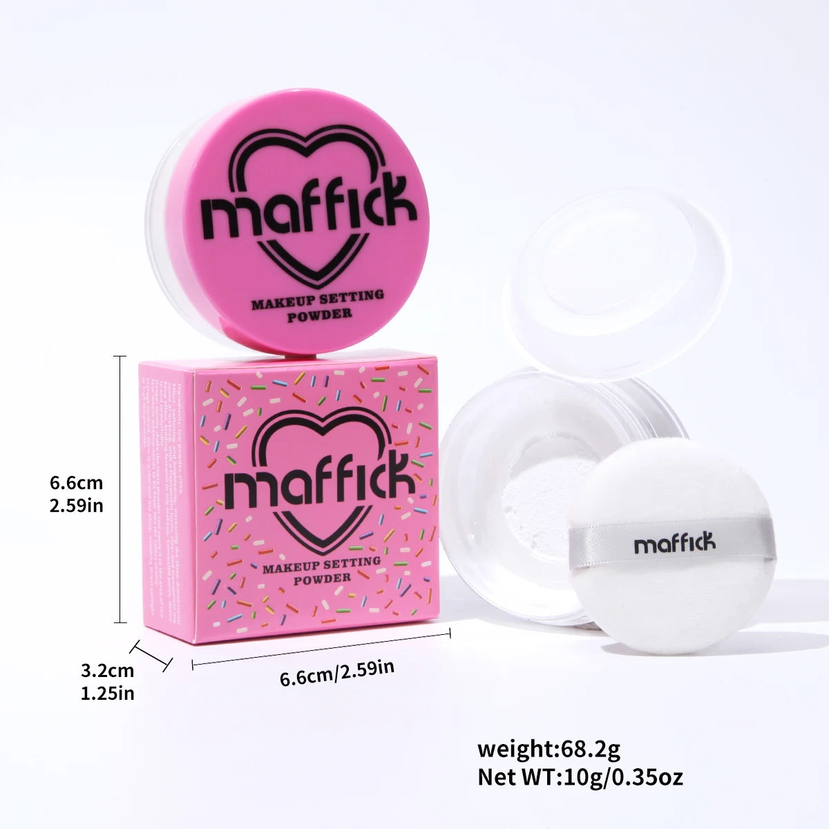 Sweet Heart Powder - Energetic, Soft-Skin Airy Loose Powder, Oil-Control, Sweat-Proof, Waterproof, Long-Lasting Setting Powder